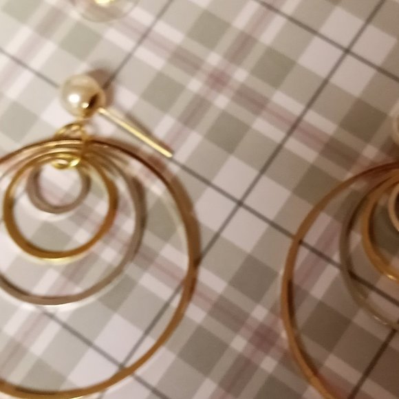 Home made/handmade Metal Stud Earrings with Metal Hoops Gold & Silver Tone #65 - Picture 9 of 9